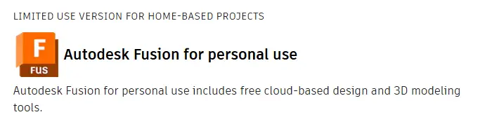 Autodesk Fusion for personal use - Free cloud-based design and 3D modeling tools