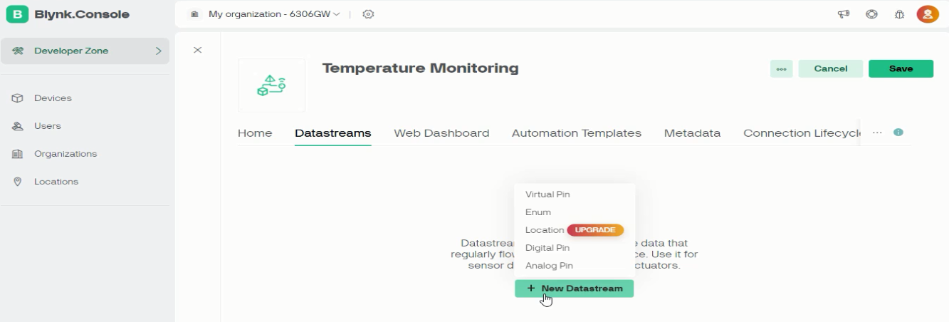 Blynk dashboard with ESP32 2