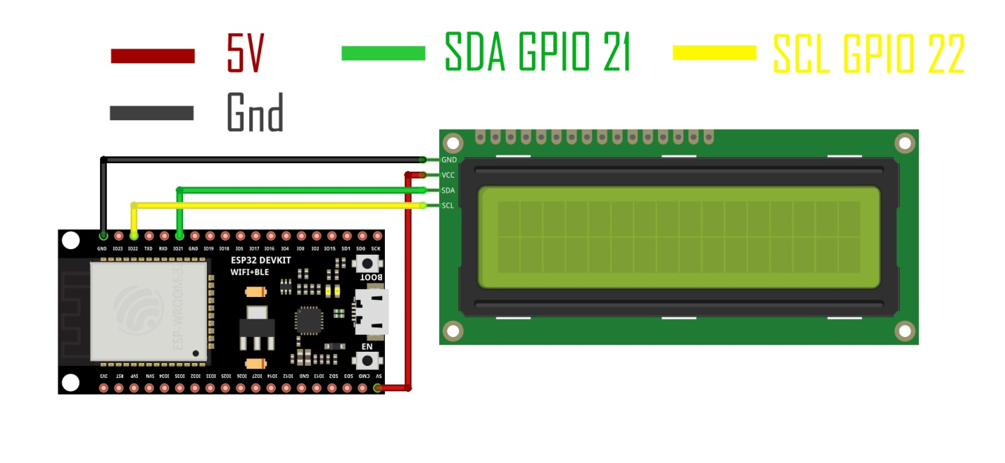 I2C Liquid Crystal Display with ESP32 1