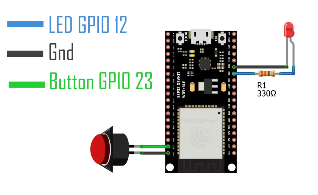 Push Button with ESP32