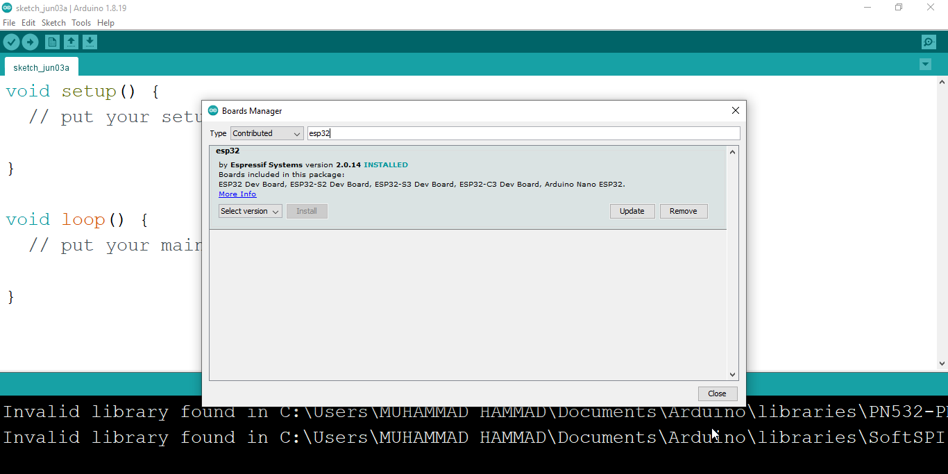 Installing ESP32 Board in Arduino IDE 5