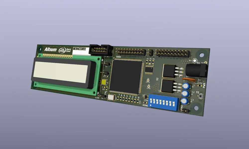 KiCad 3D viewer preview with raytracing and built-in models - SpiritLevel by natecollette